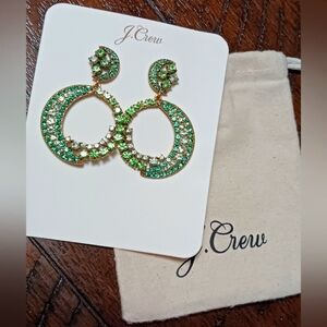J. Crew Green/Gold Postback Earrings! Hypo Allergy! New With Dusty!✨️